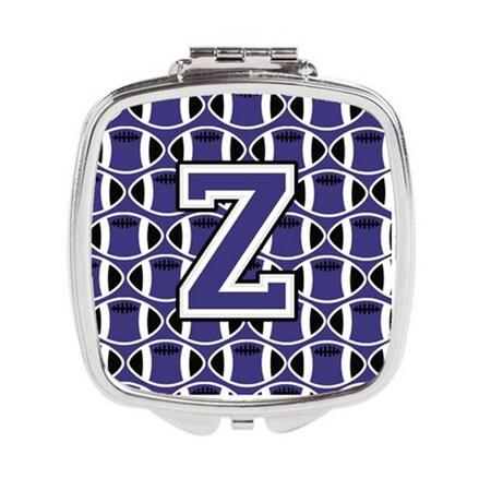 Carolines Treasures Letter Z Football Purple and White Compact Mirror CJ1068-ZSCM